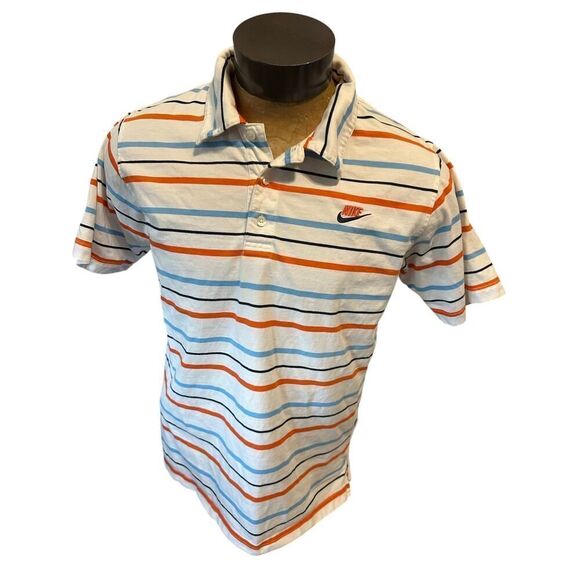 Nike Mens Large Striped Short Sleeve Polo - Picture 1 of 5